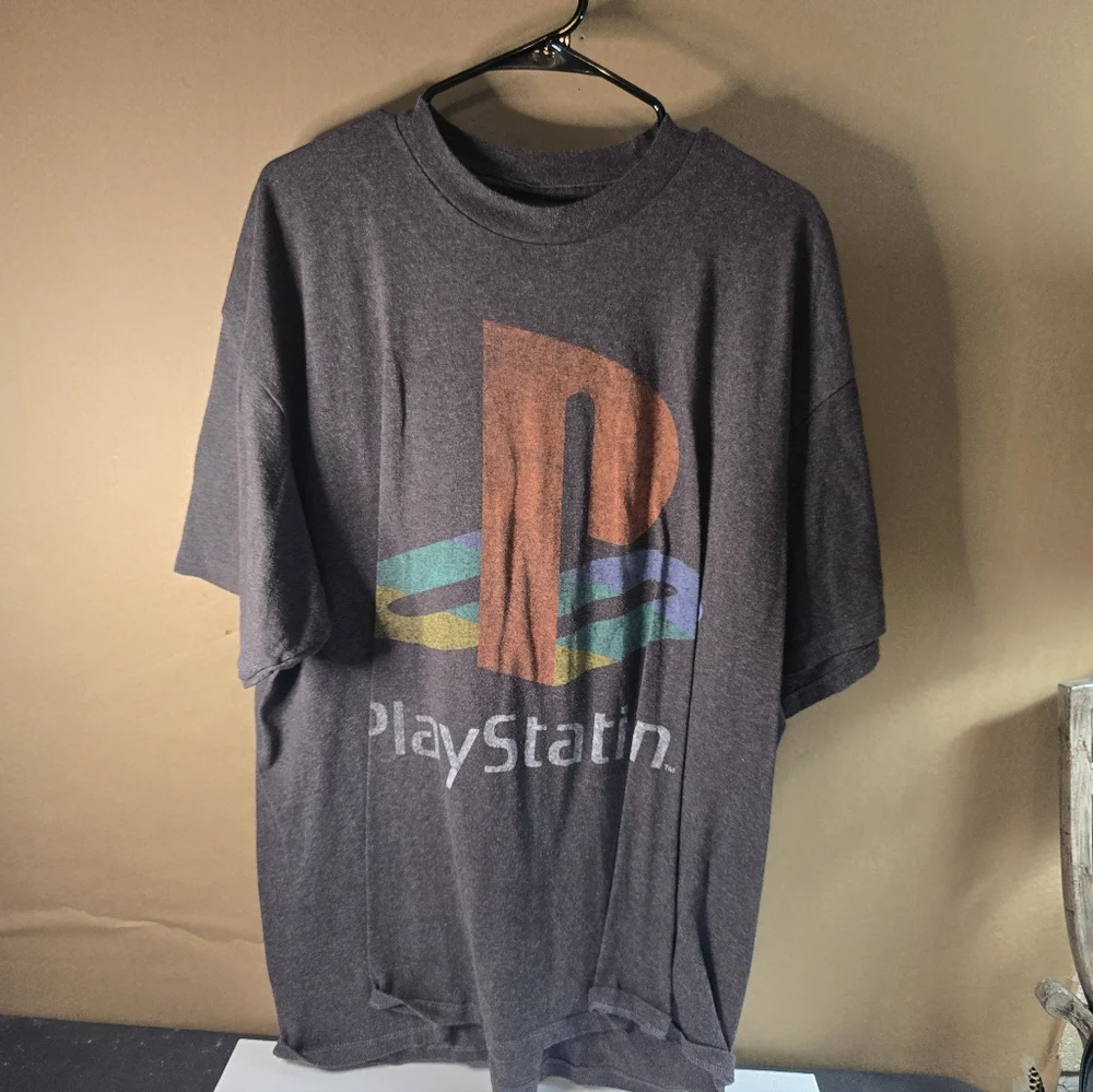 Sony PlayStation Logo T-Shirt - Multicolor on Gray
